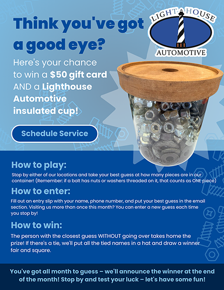 Guess the amount of pieces in the container! | Lighthouse Automotive Inc